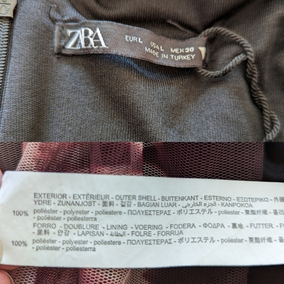 ZARA ruched printed mini dress Large - Picture 6 of 16